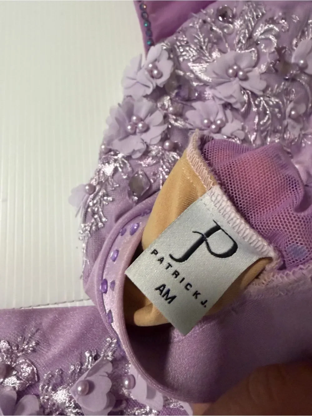 Patrick J designs solo custom dance costume 2 piece lavender purple fara MA adul